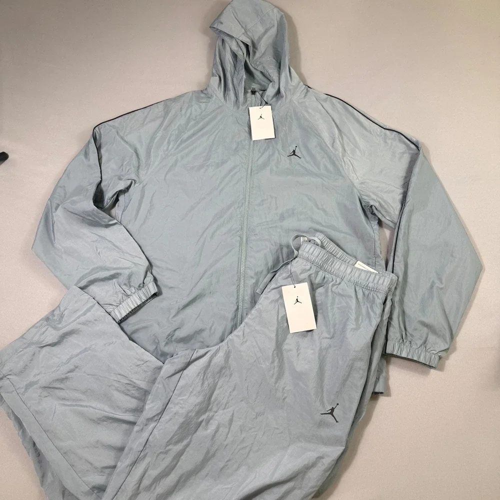 Jordan Sport Classic Tracksuit Mens Large Grey Hooded Jacket Pants Set NEW